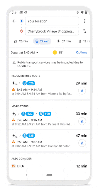 google maps oepnv busy bus