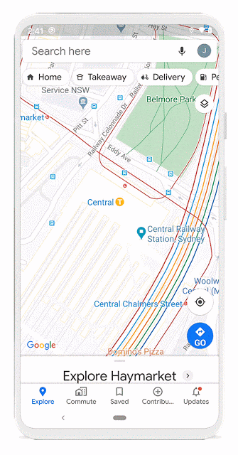 google maps oepnv busy station