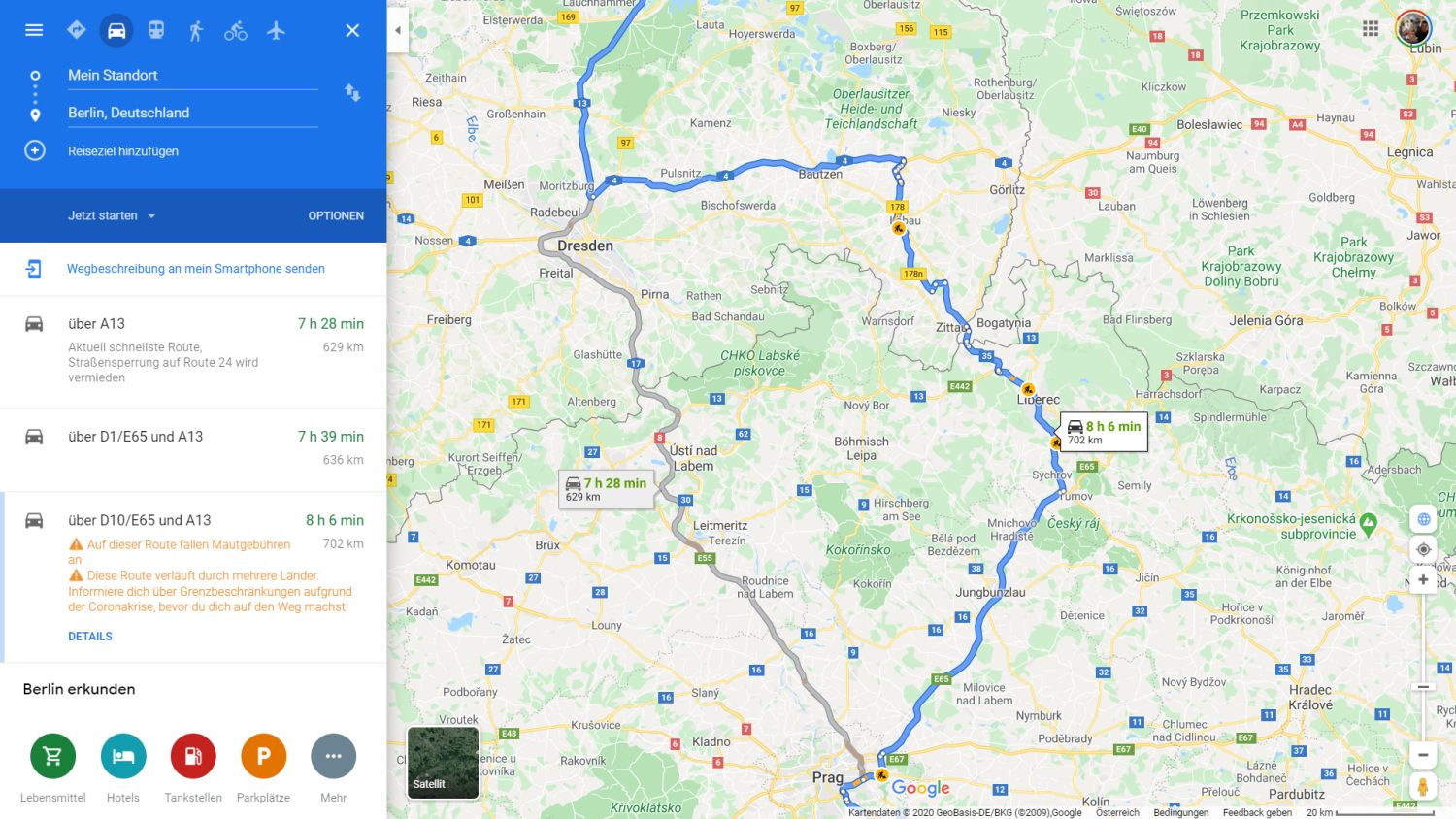 google maps routenplanung