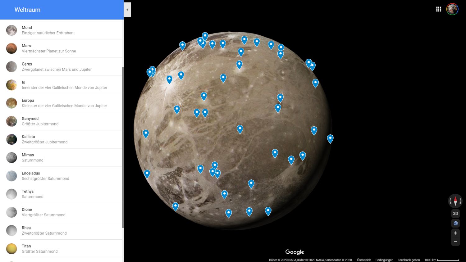 google maps space detail