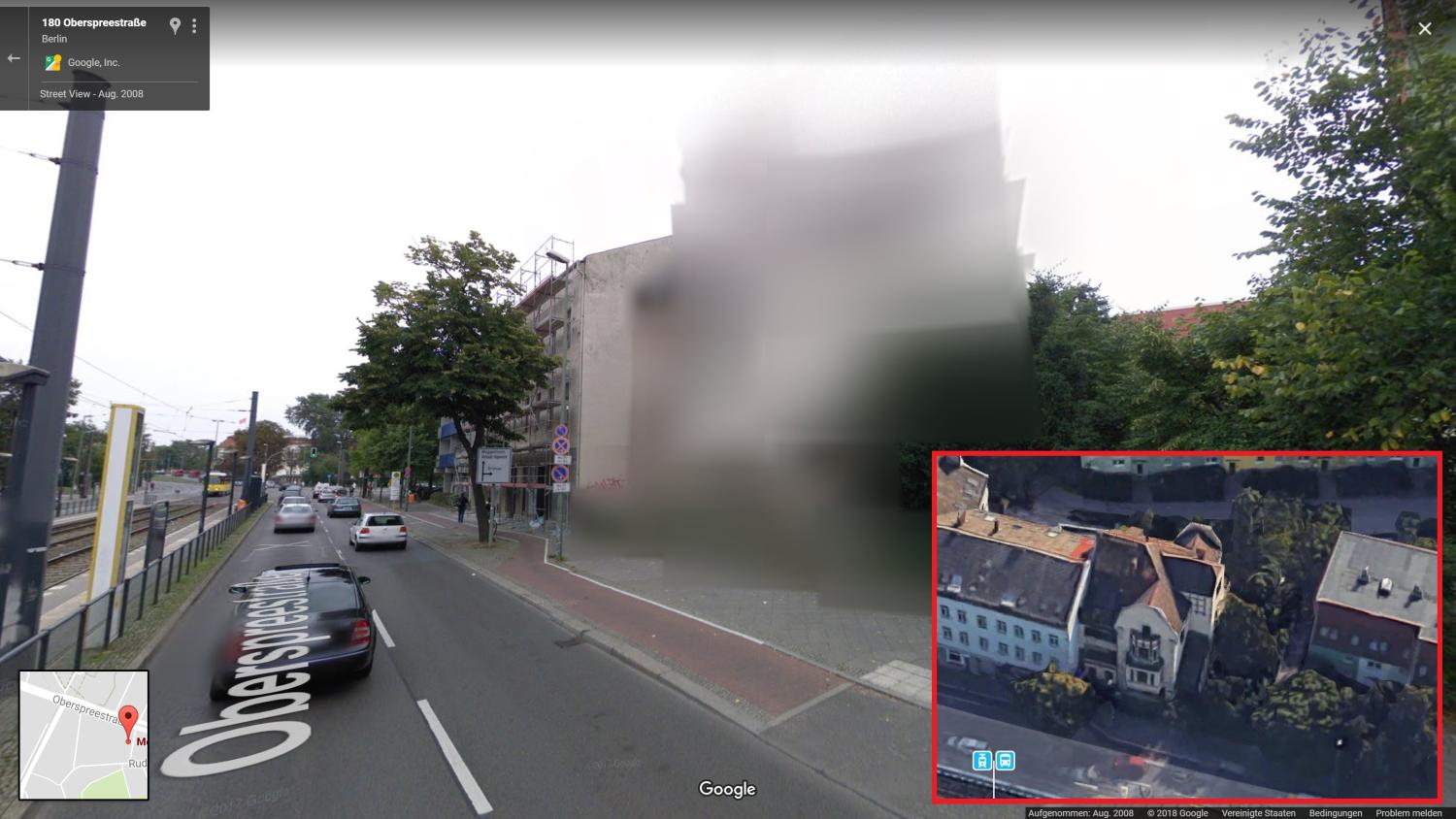 google maps streetview birds eye verpixelt
