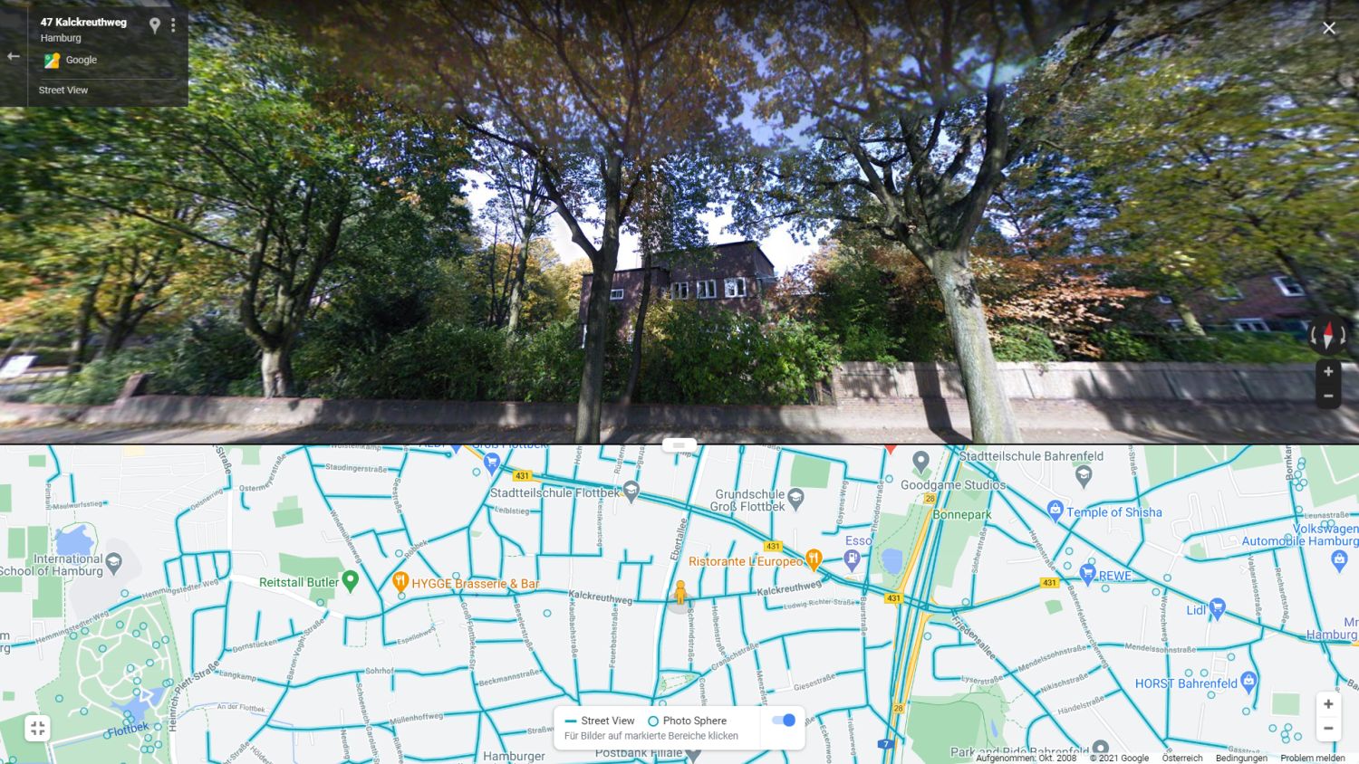 google maps streetview splitscreen