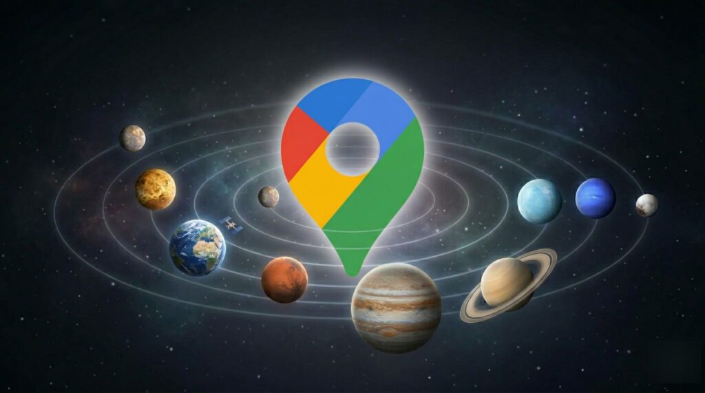 google maps weltraum