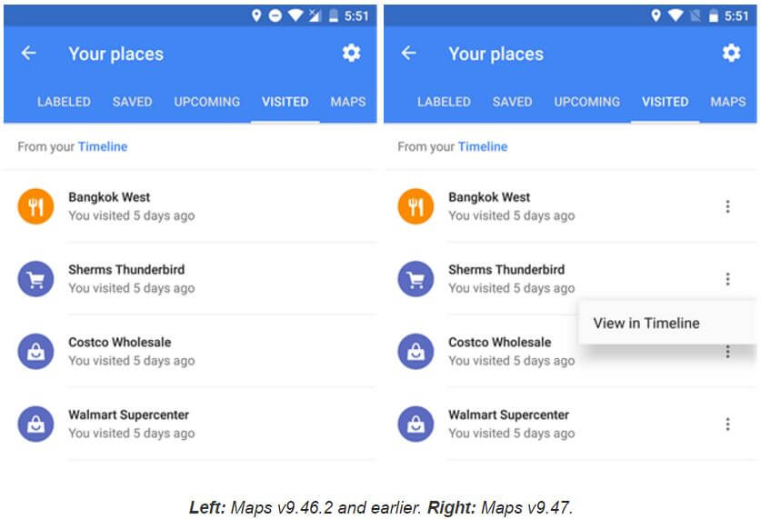 google maps your places