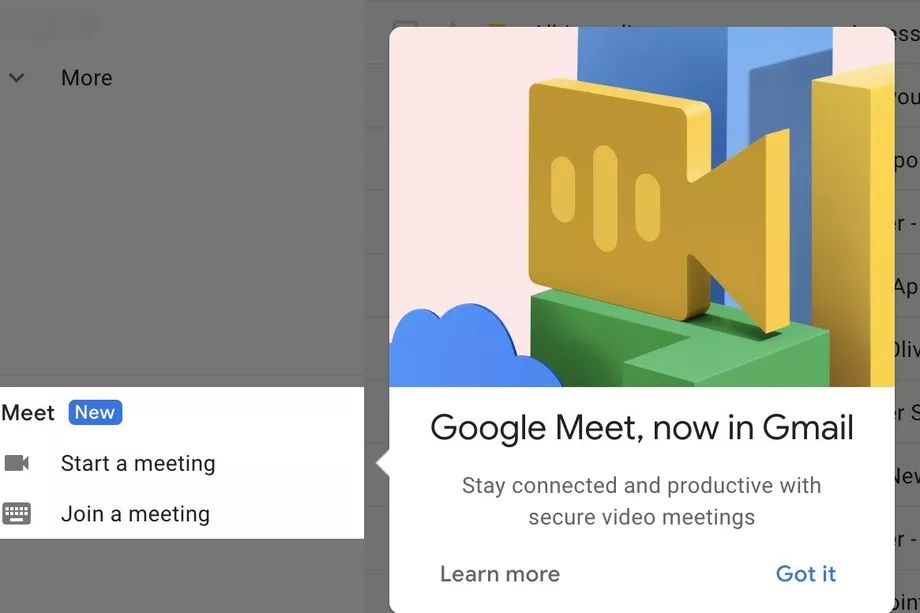 google meet in gmail