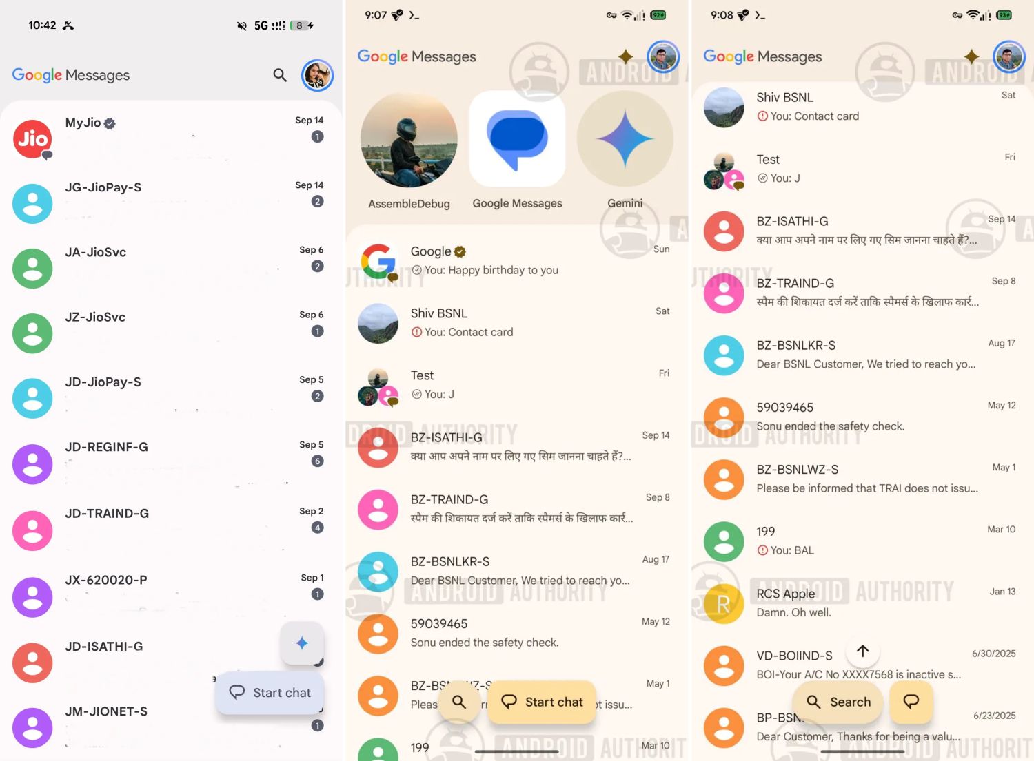 google messages neue startseite