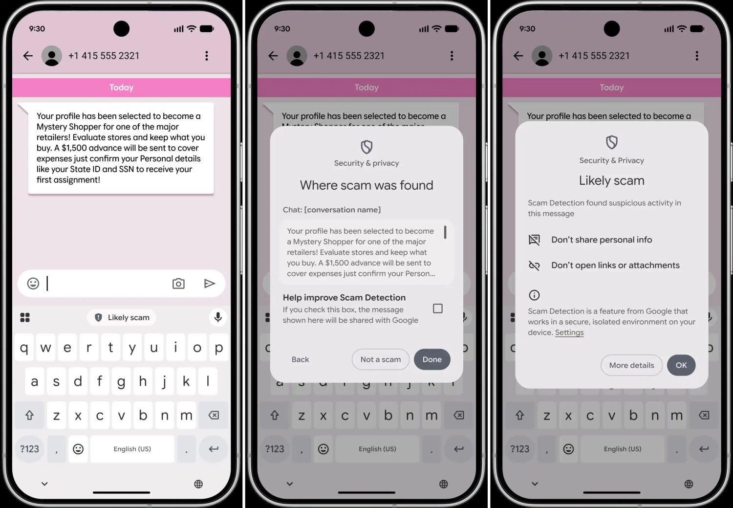 google messages scam erkennung