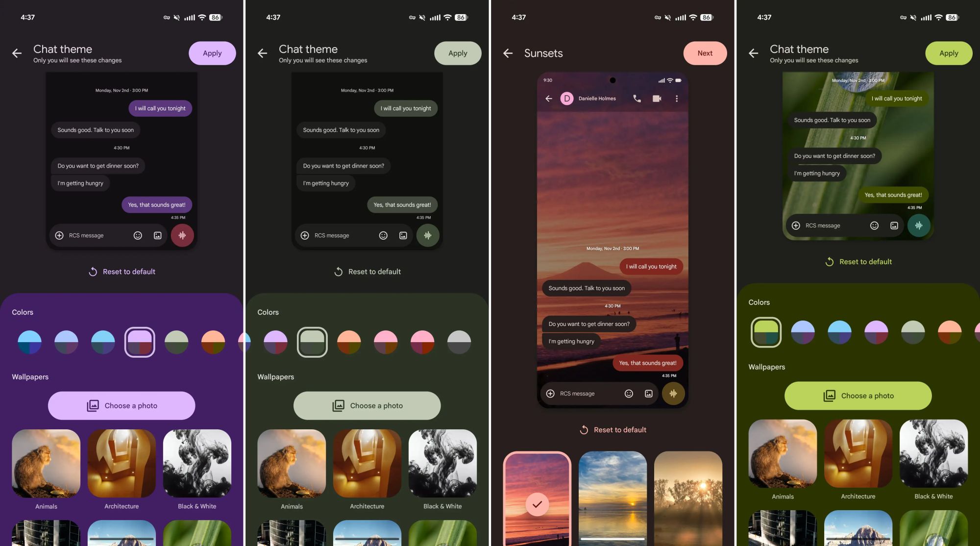 google messages screenshots