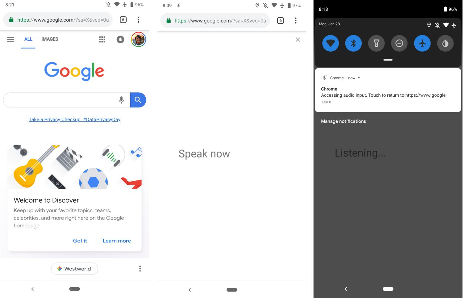 google mobile search sound
