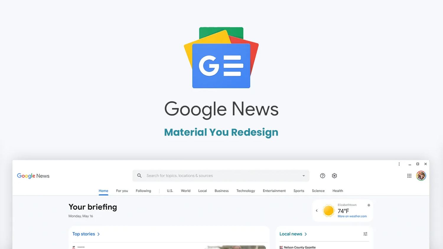 google news redesign