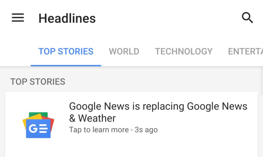 google news replace