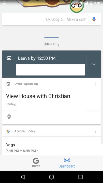 google now dashboard