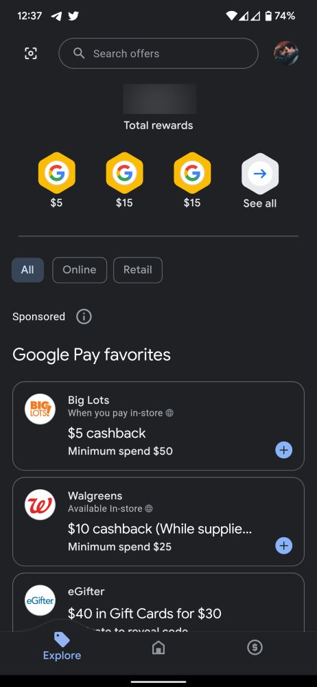 google pay suchfunktion