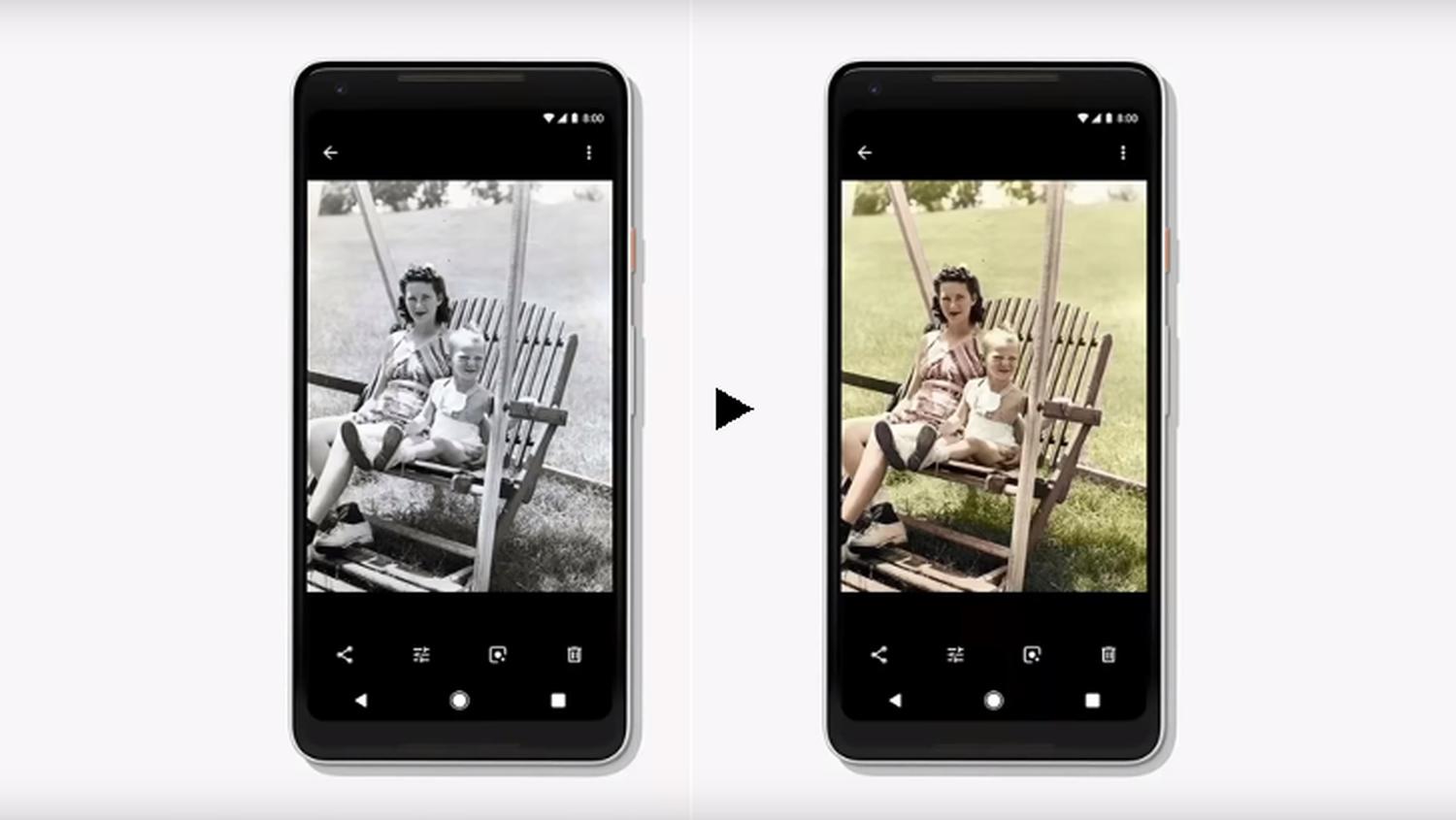 Google Photos: Waiting to colorize black and white photos – great examples of the technology