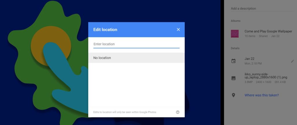 google photos location