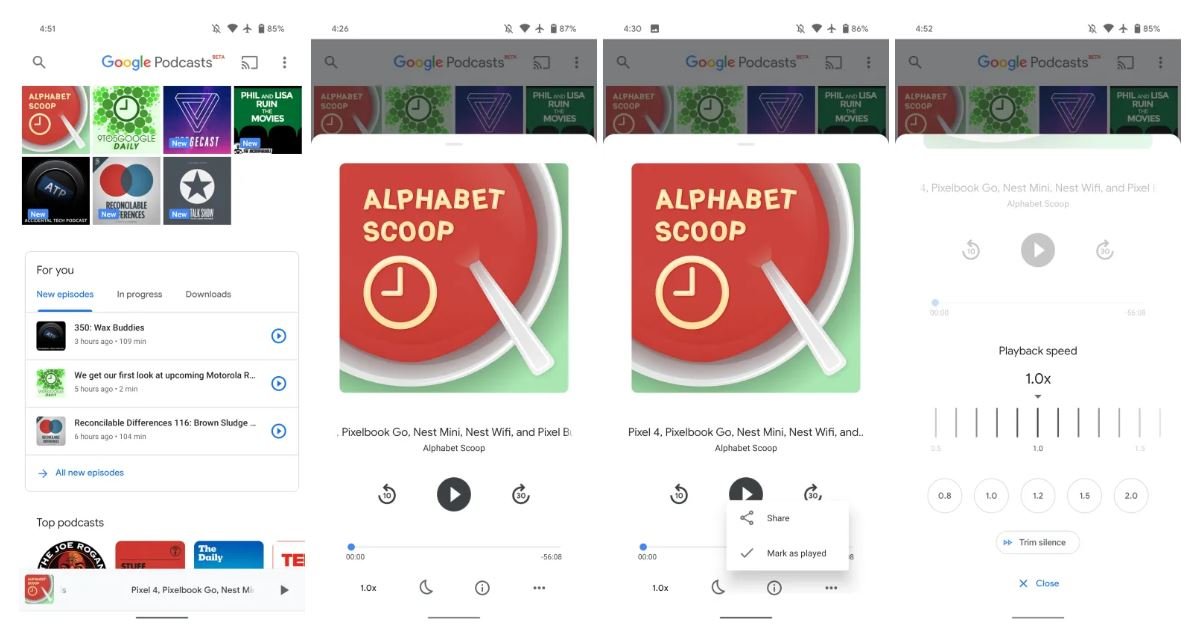 google podcasts material theme design