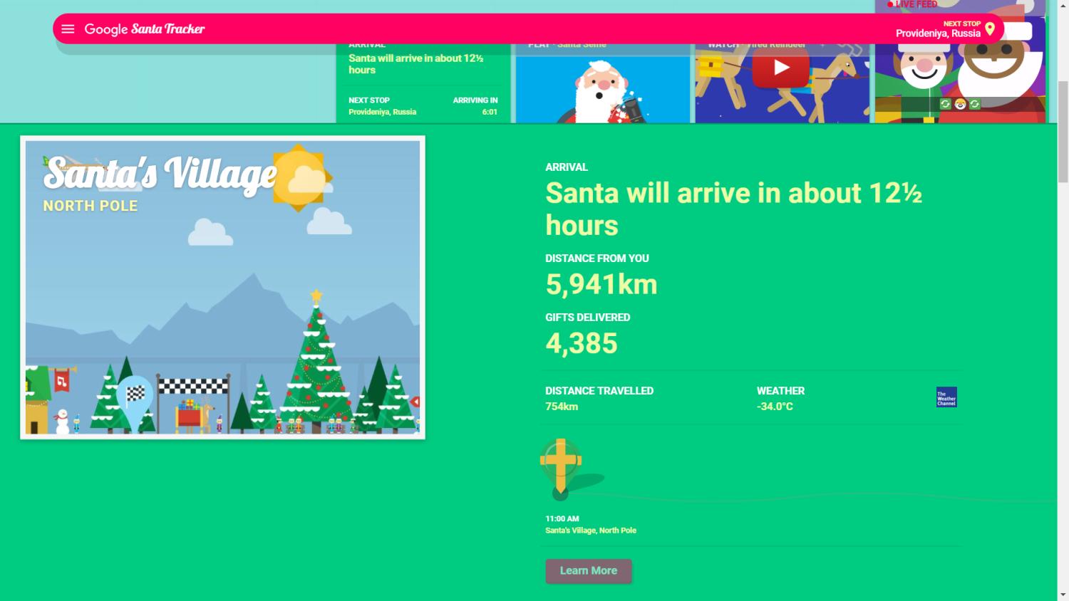 google santa tracker screenshot