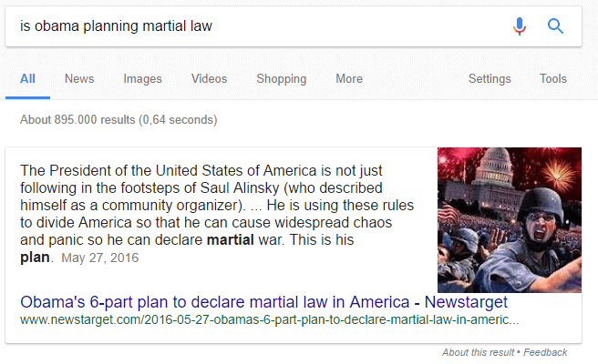 Google Search Fake Facts