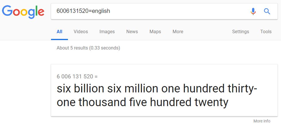 google search number