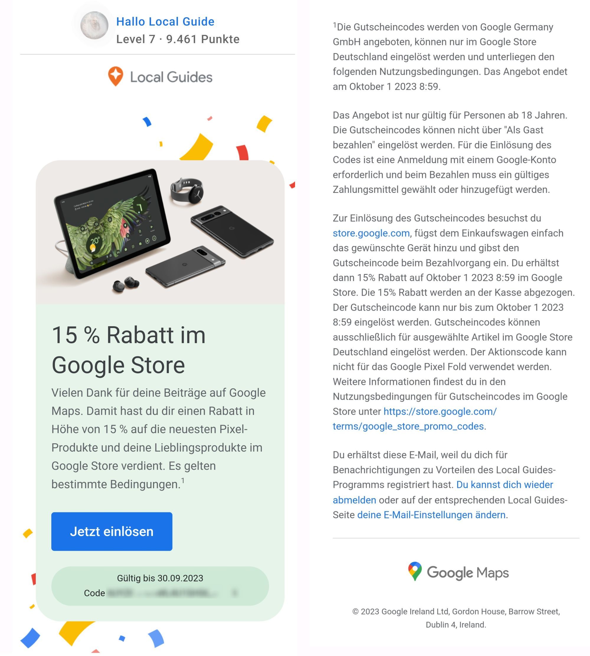 google store 15 prozent rabatt local guides