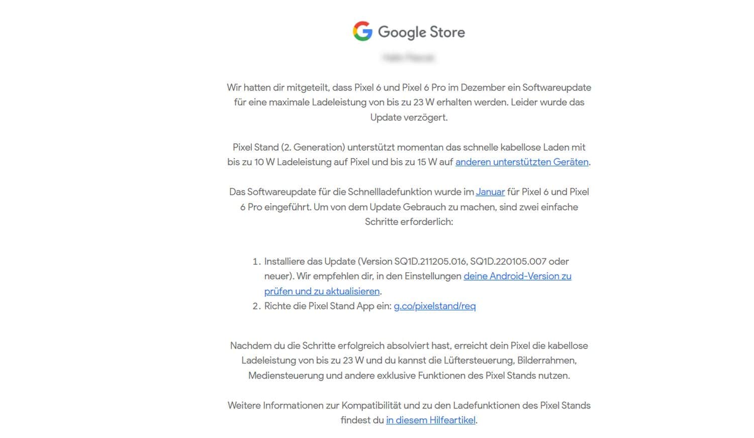 google store pixel stand aufladen