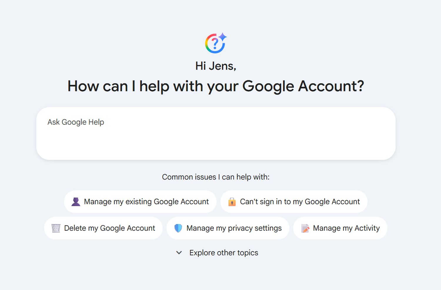 google support account