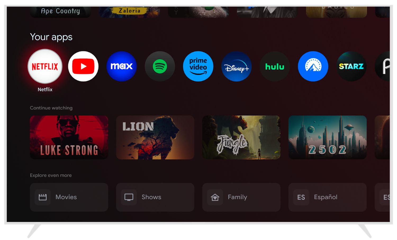 google tv apps new small round icons