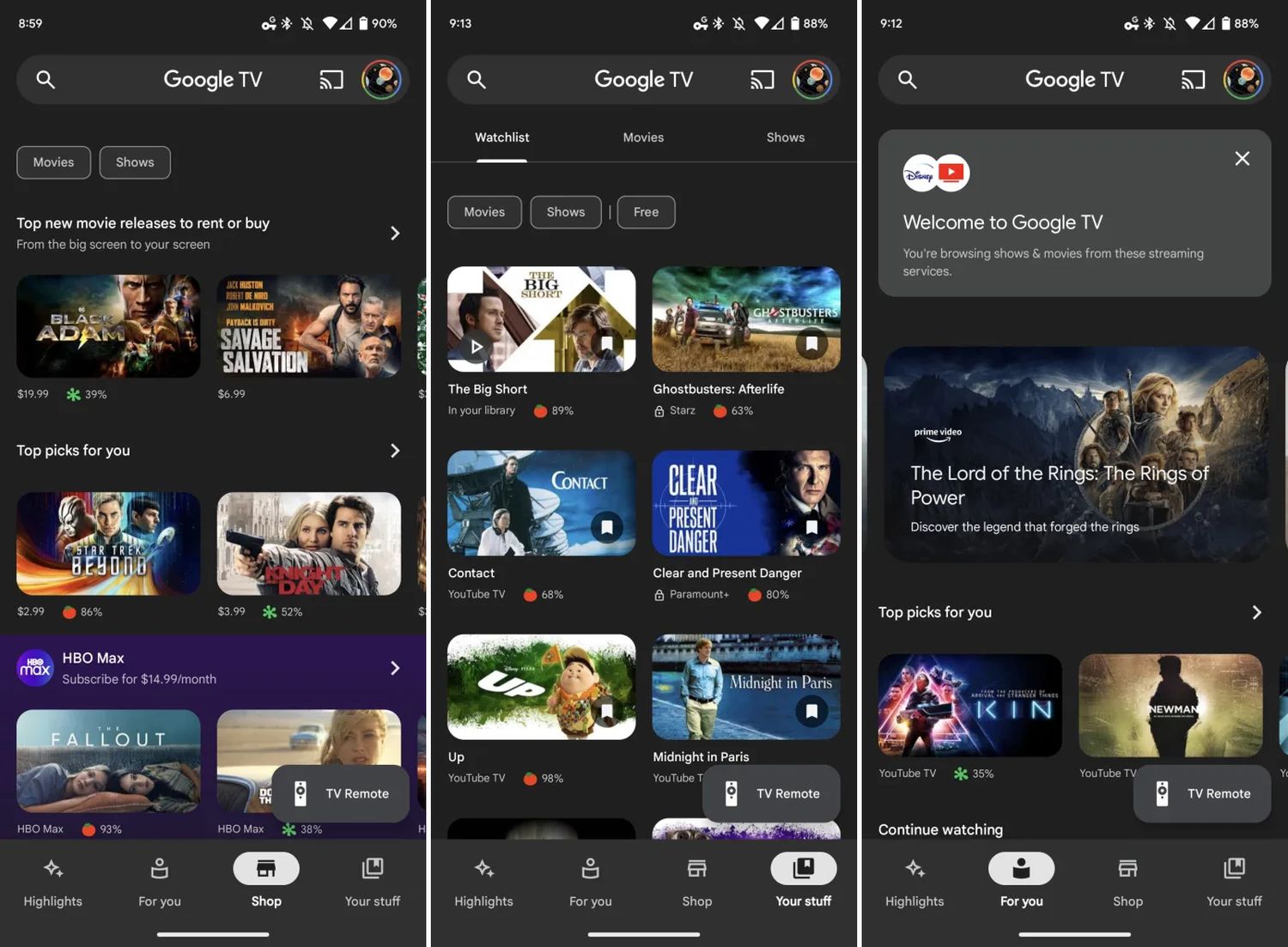 google tv material you smartphone design