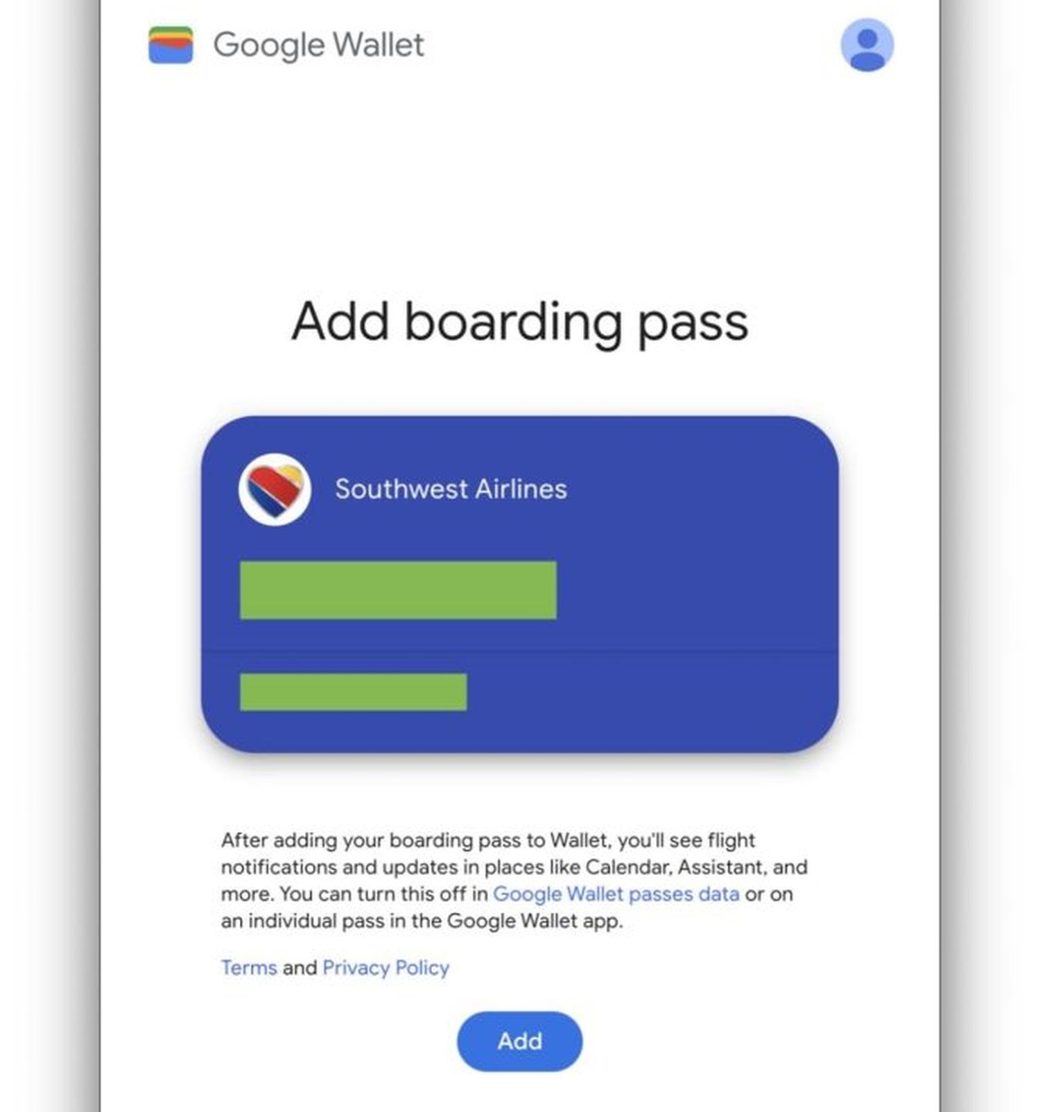 google wallet bordkarte teilen 2