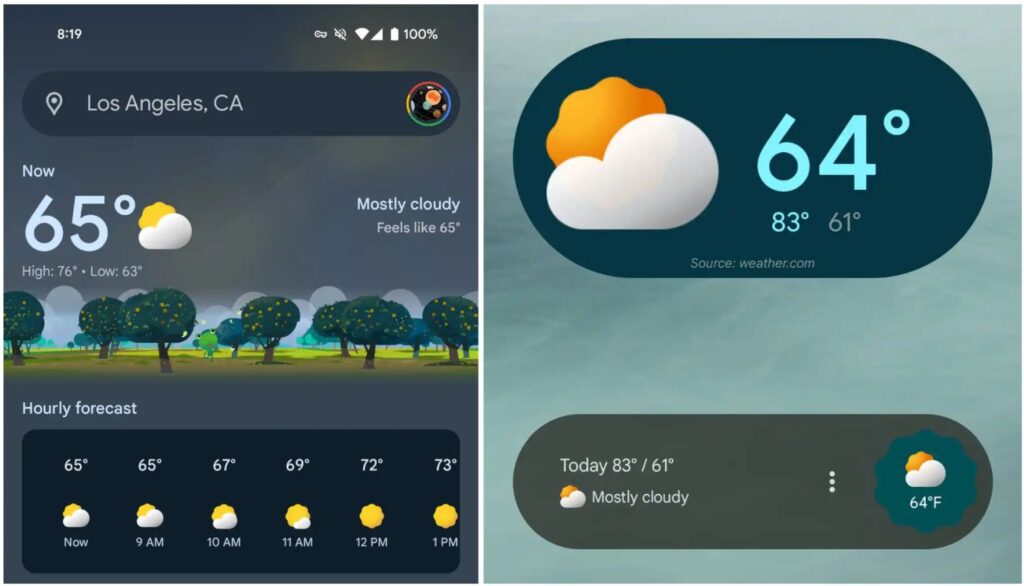 google wetter design android