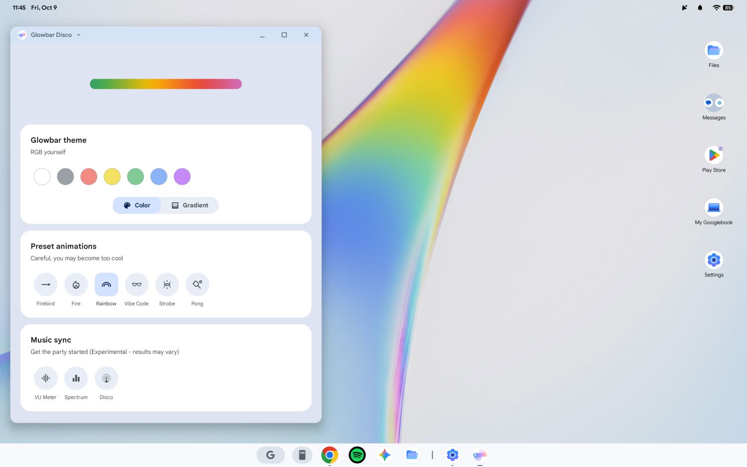googlebook glowbar disco