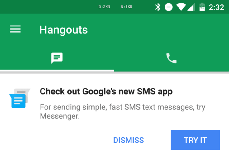 hangouts sms