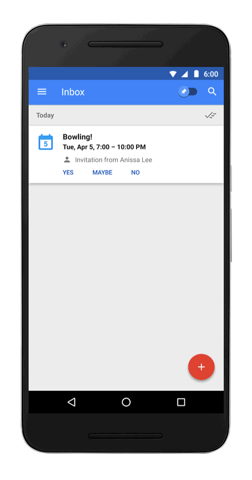 Großes Update für die Google Inbox CalendarEvents, gruppierte