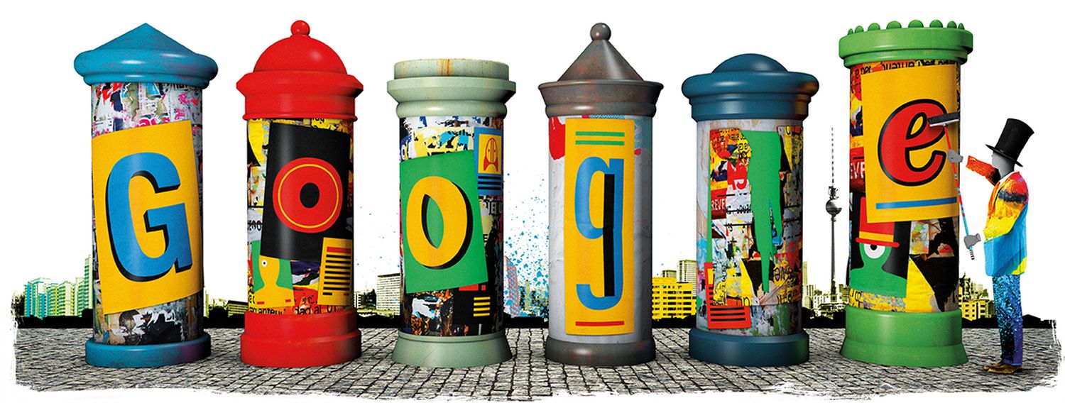 litfaßsäule google doodle