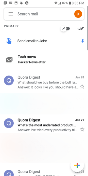 new gmail app
