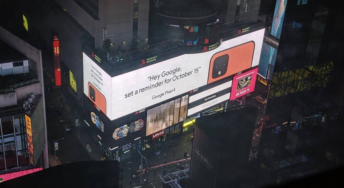 pixel 4 ad times square