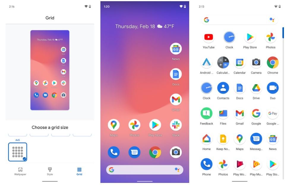pixel launcher grid android 12