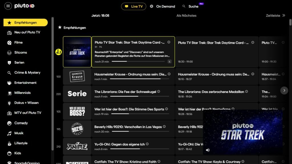 Chromecast & Android TV Tausende kostenlose Serien, Filme und Sender streamen; Pluto TV macht