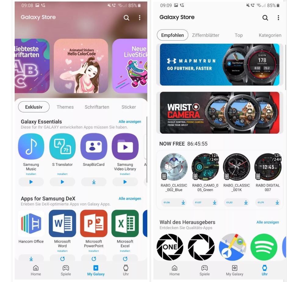 Samsung: App Store 'Galaxy Apps' heiÃt jetzt 'Galaxy Store' und bekommt modernisierte Oberfläche