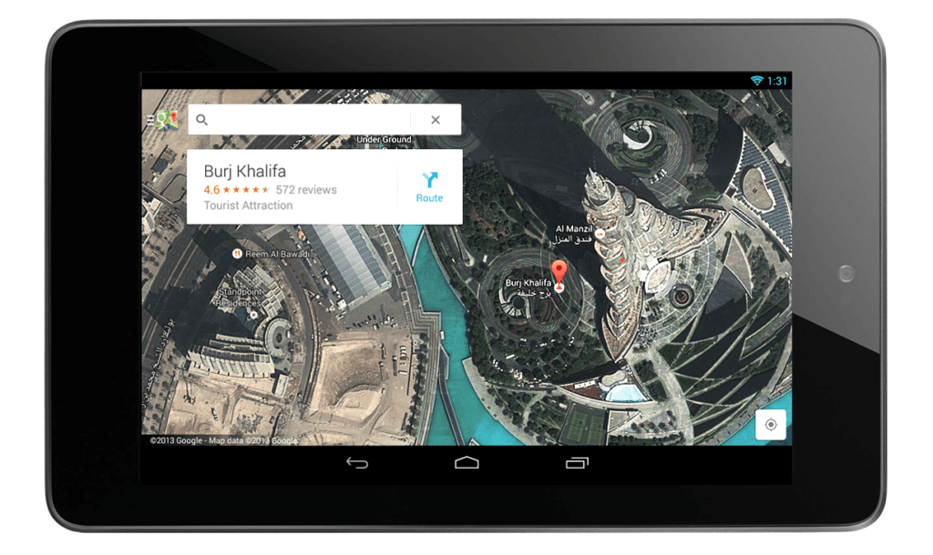 Google Maps 7.0 Tablet