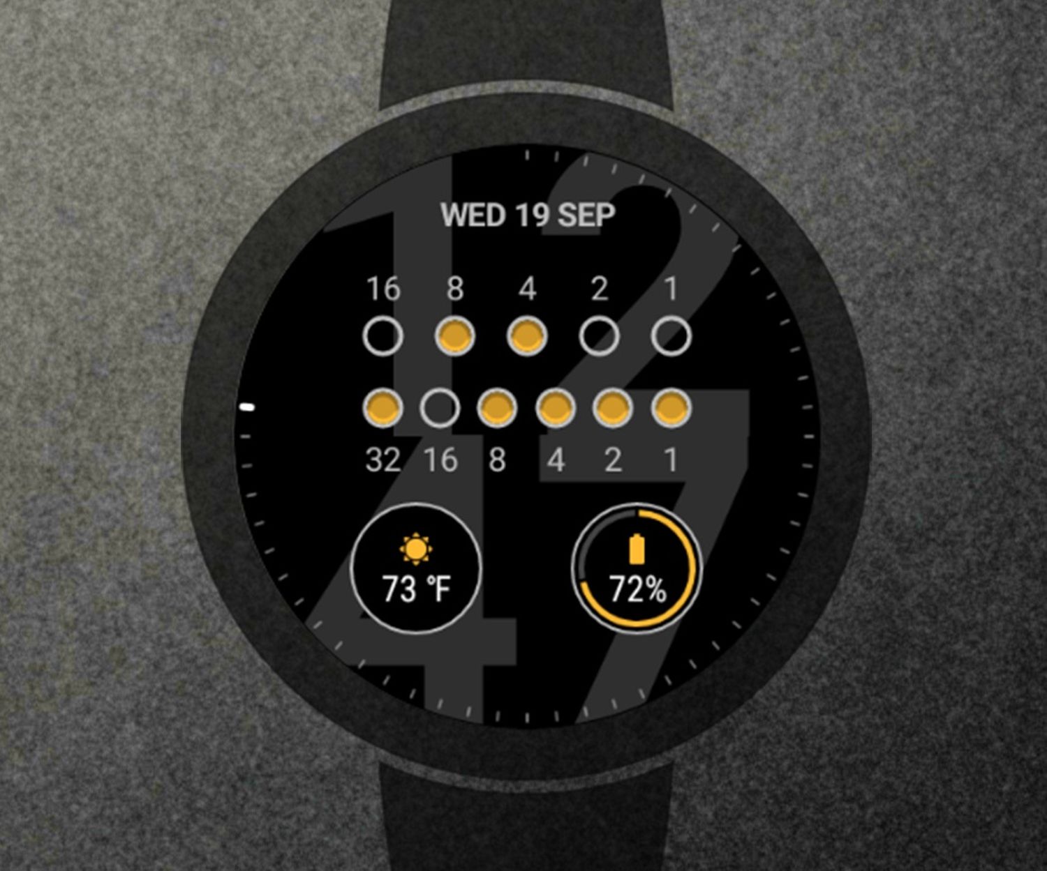 wear os binary watch face