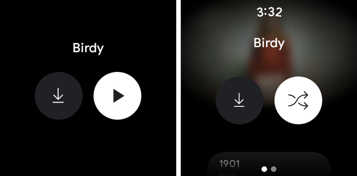 wear os youtube music playlist buttons