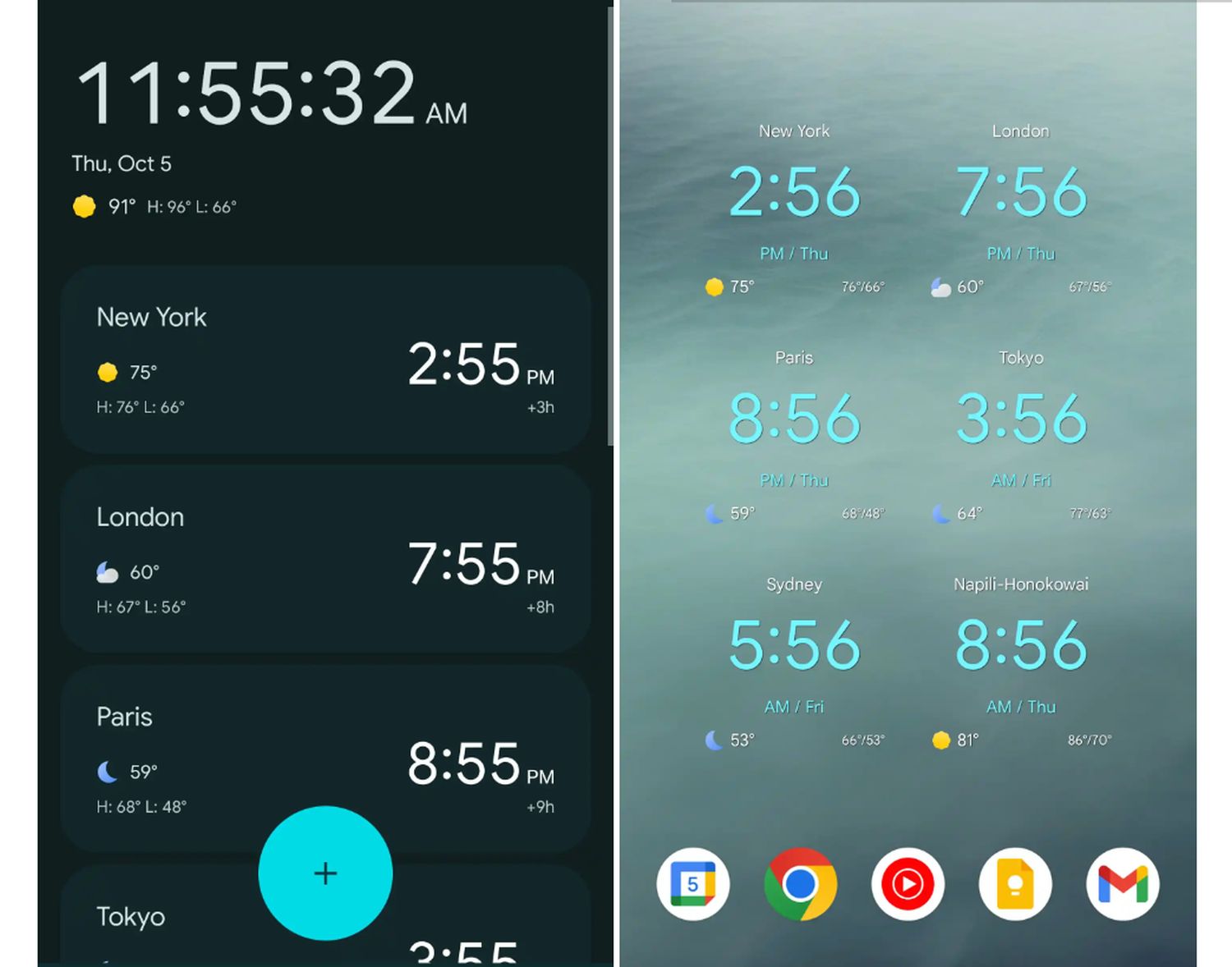 wetter homescreen mit uhr