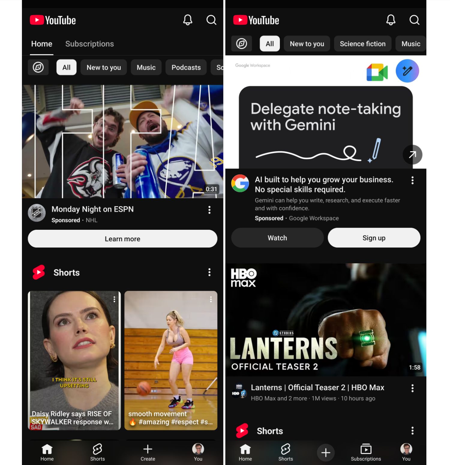 youtube abos design startseite