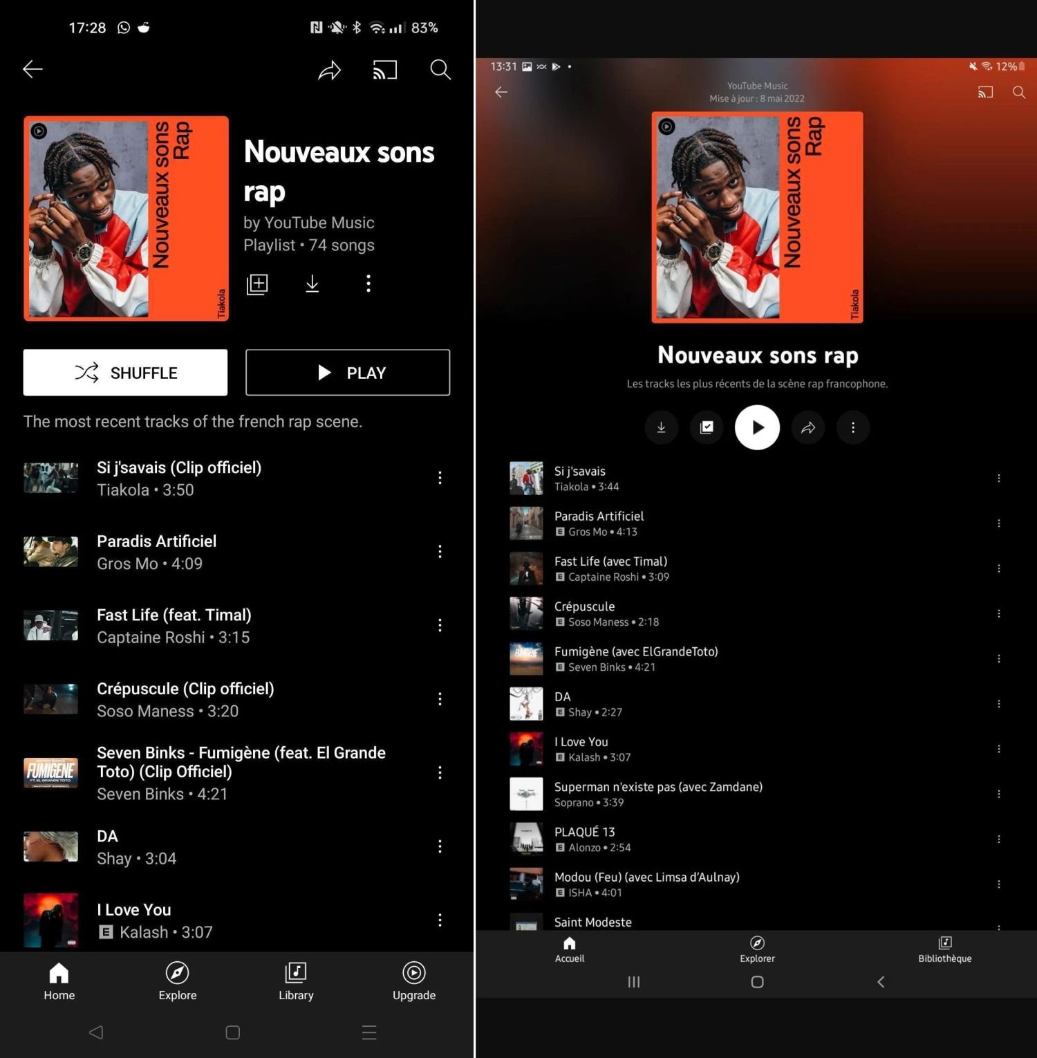 youtube music android app new design